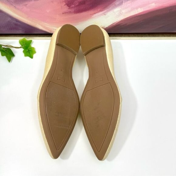 Sam Edelman Women's Wanda Pointed Toe Flat in Bleached Beechwood Weave Size 10 - Picture 8 of 9